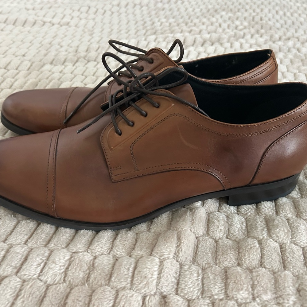 Aldo Men's Brown Leather Derby Shoes